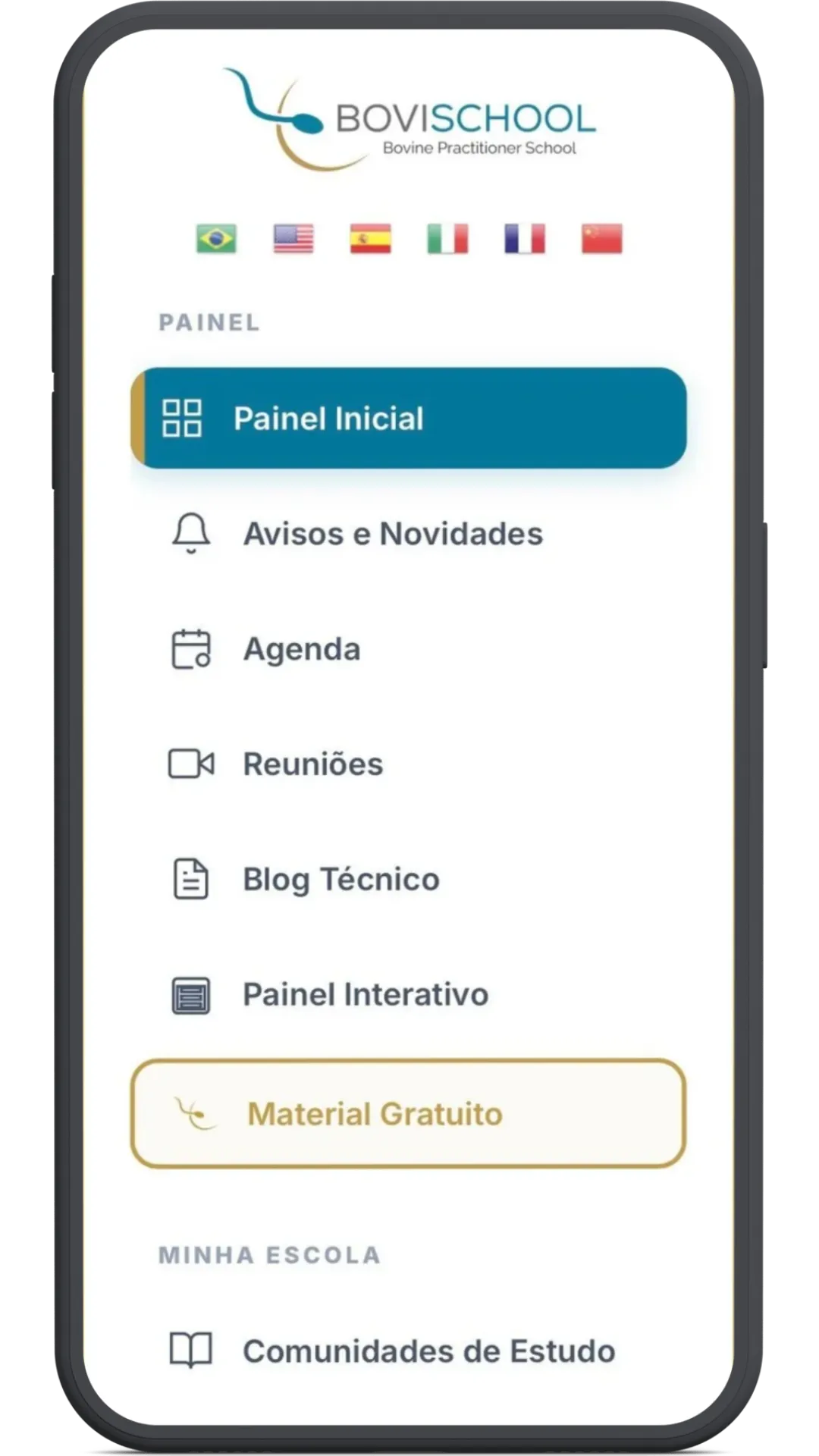 Painel da Plataforma Bovischool